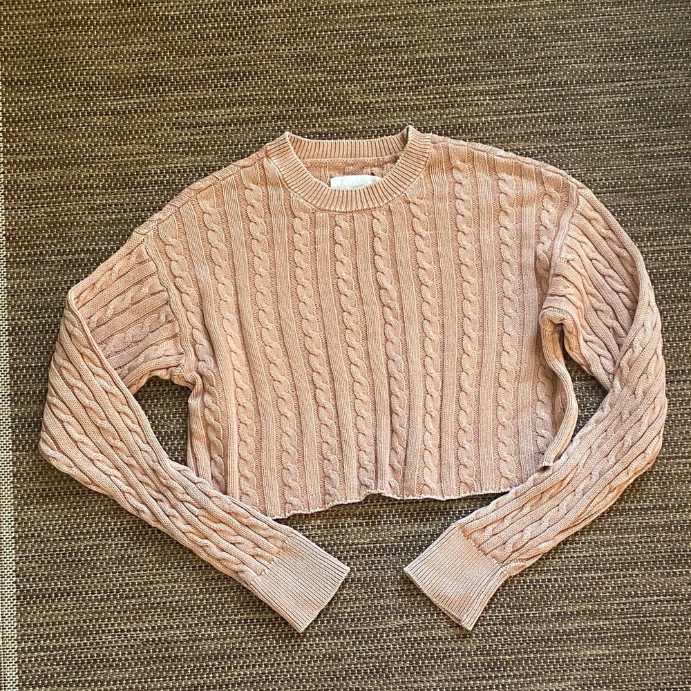 Aerie Cable Knit Cropped Sweater